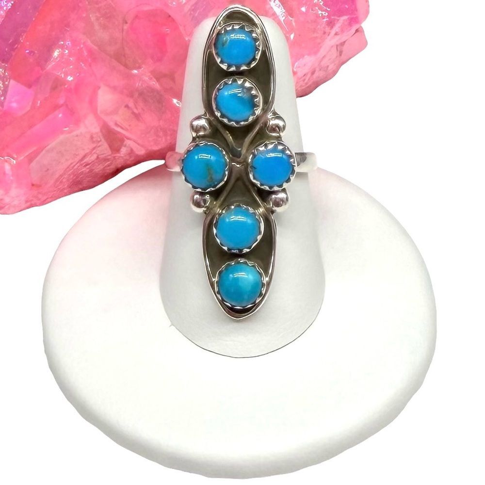 Kingman Turquoise Ring Size 7 Solid 925 Sterling Silver